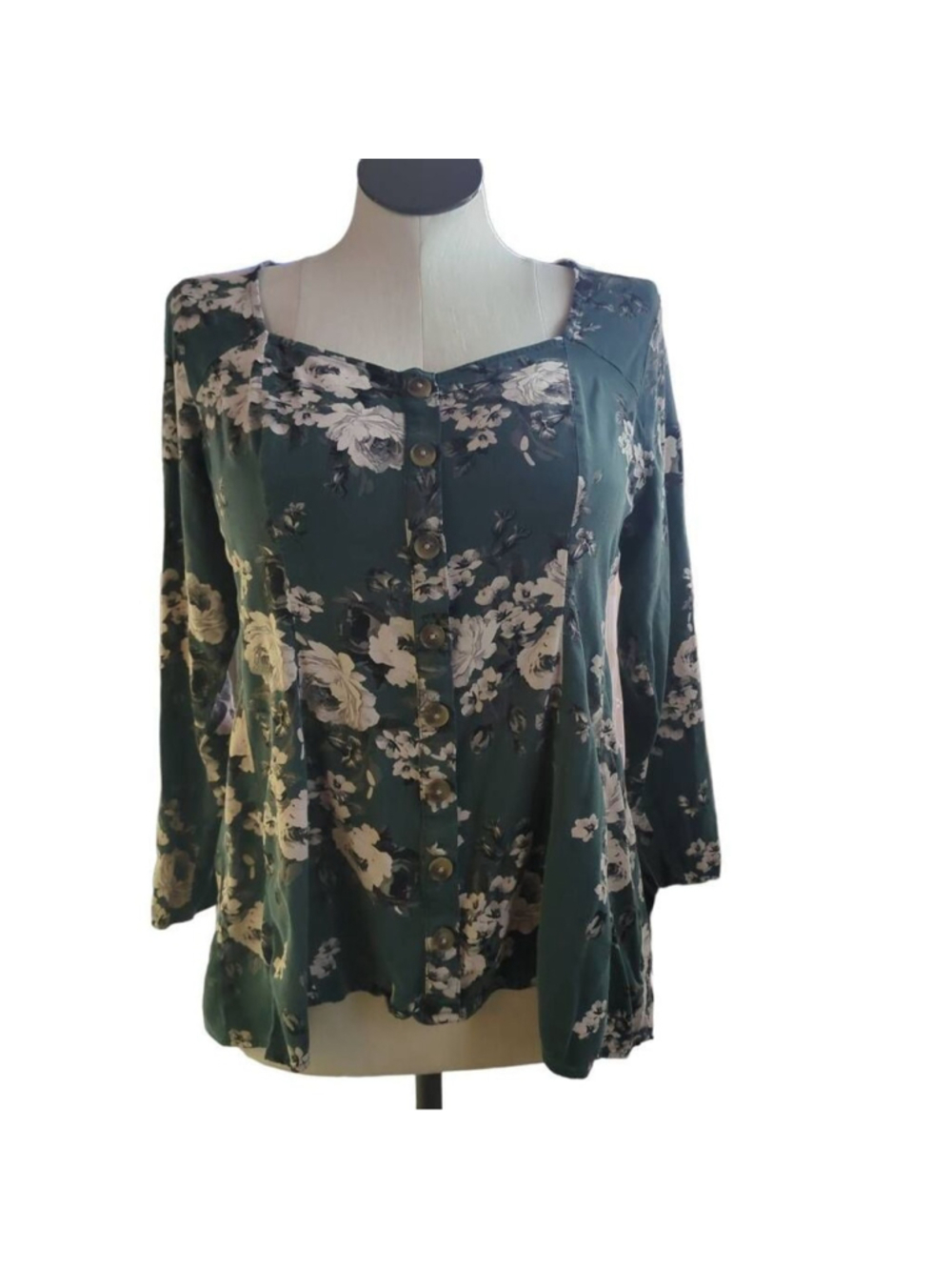 Torrid Women's Fit And Flare Stretch Challis Button Up Top
